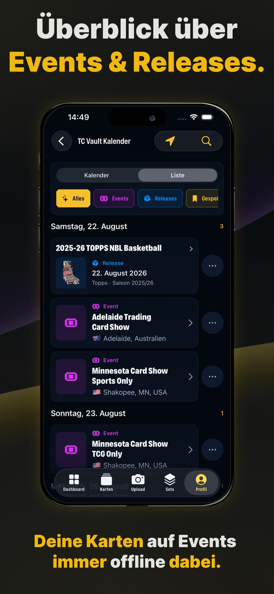 TC Vault iPhone app screen 3